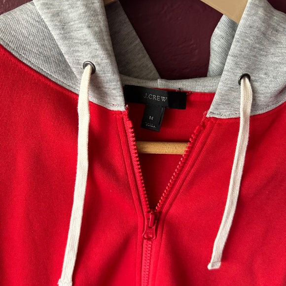 J. Crew Red Zip-Up Hoodie Sweatshirt - Picture 4 of 5